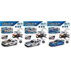 Конструктор 8811-1-2-3 на шурупах,машина 21см,поліція,звук,світло,гайк.ключ,3 види,бат(табл), в кор. - 1 - smarttoys.com.ua