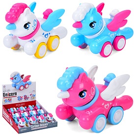 Іграшка HY-191 єдиноріг на колесах, інерц., рухливі деталі, 3 кольори, 12 шт. в диспл., 30-34-10 см. - 1 - smarttoys.com.ua
