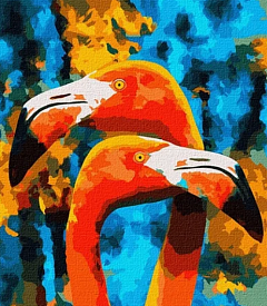 Набір для розпису по номерах. "Помаранчеві фламінго" 40х50см																													 - 1 - smarttoys.com.ua