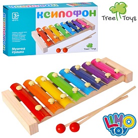 Дерев'яна іграшка Ксилофон MD 0713 8 тонів (пластини-метал), 2 палички, кор., 24,5-13-4см. - 1 - smarttoys.com.ua