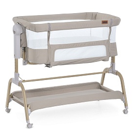 Приставне ліжко ME 1180-W INTENSE Taupe Beige з функцією заколисування,дитяче,4кол.,матрац,гойд.,беж - 1 - smarttoys.com.ua