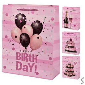 Пакет подарунковий паперовий L "Happy birthday" 30*41.5*12см R98469-L - 1 - smarttoys.com.ua