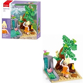 Конструктор SLUBAN M38-B1373B рожева серія, ботанічний сад, фігурка, 73дет, в кор-ці,12-12-6см - 1 - smarttoys.com.ua