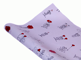 Крафт бумага под-я Для закоханих на белом. 0,7х7м - 1 - smarttoys.com.ua