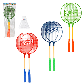 Набір для бадмінтону арт. 999 (288шт/2) 2 ракетки, воланчик у пакеті, 2 кольори, 17*2*50 см - 1 - smarttoys.com.ua