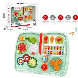 Гра 221 бізіборд, 10в1, шестерні, дзеркало,спінер,вмикач,важіль,2 реж.гучн.,муз. світло,бат.,кор.,25 - 1 - smarttoys.com.ua