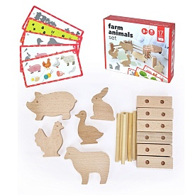 Набір дерев'яних фігур "'Тварини на фермі" - 2 - smarttoys.com.ua