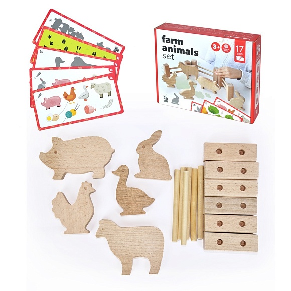 Набір дерев'яних фігур "'Тварини на фермі" - 2 - smarttoys.com.ua