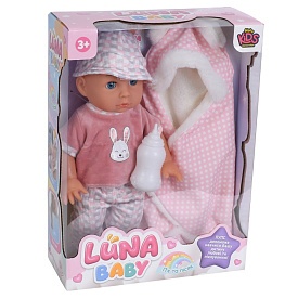 Пупс AKG-0034 (24шт) 35см, п'є-пісяє, пляшечка, ковдра, в кор-ці, 26,5-36-11см - 1 - smarttoys.com.ua