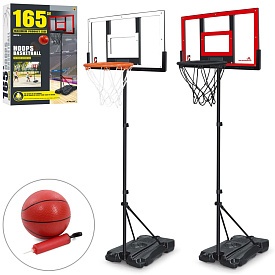 Баскетбольне кільце MR 1326 на стійці(мет.),щит(пласт.),кільце(мет.),сітка,м'яч,насос,2 кольори,кор. - 1 - smarttoys.com.ua