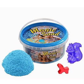 Magic sand блакитного кольору, що світиться у темряві, у відрі 0,350 кг - 1 - smarttoys.com.ua