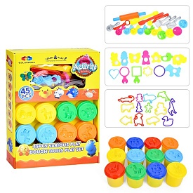 Пластилін MK 5463 12 кольорів(баночка з кришкой),аром.,формочки,інструм.,45 пред.,кор.,31,5-41-7,5см - 1 - smarttoys.com.ua