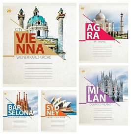 Зошит 18 арк.клітинка Тверда ТА51204 Міста світу, 20/400, 5к. - 1 - smarttoys.com.ua