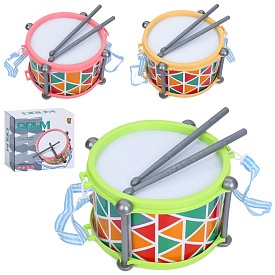 Барабан 2018T 2 палички, ремінець, 3 кольори, кор., 20,5-19-11,5см - 1 - smarttoys.com.ua