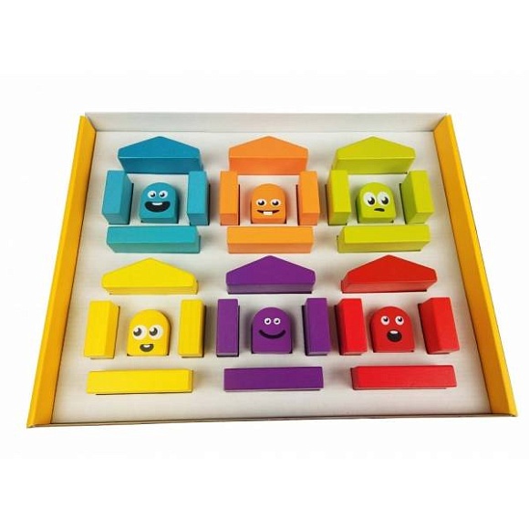 Деревяний конструктор "Кольорові будиночки" - 2 - smarttoys.com.ua