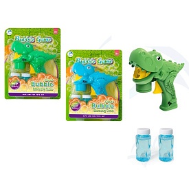 Мильні бульбашки 1908-2A-4A пістолет-динозавр,17см,механіч,запас7,5-3,5см2шт, на листі, 22-28-6,5см - 1 - smarttoys.com.ua