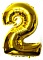 Фольгована цифра "2" золота, висота 65 см - 1 - smarttoys.com.ua