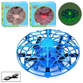 Гра 8866 тарілка, літає, реагує на руку, USB, 3 кольори, світло, кор., 14-14-5,5 см. - 1 - smarttoys.com.ua