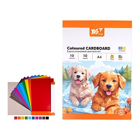 Картон кольоровий двосторонній Yes "Orange Line", 10 аркушів, А4, папка - 1 - smarttoys.com.ua