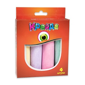 Крейда Велика кругла - 4 штуки Strateg різнокольорова (50101) - 1 - smarttoys.com.ua